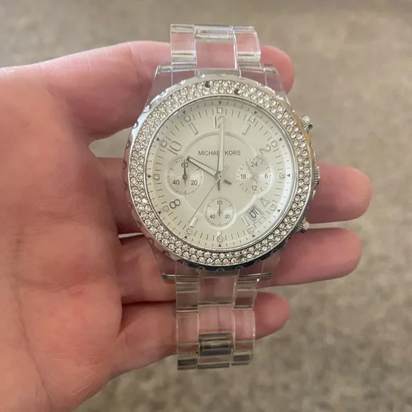 Michael Kors watch USED Mk Michael Kors Gold Watch Rhinestone USED with Box | eBay main image 4